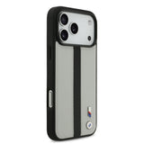BMW, PU Leather Case with Perforated Stripes & Metal Logos, iPhone 17 Pro Max