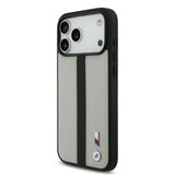 BMW, PU Leather Case with Perforated Stripes & Metal Logos, iPhone 17 Pro Max