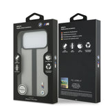 BMW, PU Leather Case with Perforated Stripes & Metal Logos, iPhone 17 Pro Max