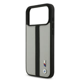 BMW, PU Leather Case with Perforated Stripes & Metal Logos, iPhone 17 Pro Max