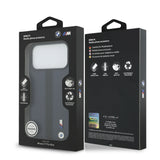BMW, PU Leather Case with Perforated Stripes & Metal Logos, iPhone 17 Pro Max