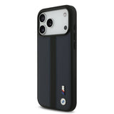 BMW, PU Leather Case with Perforated Stripes & Metal Logos, iPhone 17 Pro Max