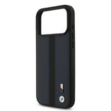 BMW, PU Leather Case with Perforated Stripes & Metal Logos, iPhone 17 Pro Max