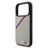 BMW, MagSafe PU Leather Case With Tricolor Slanted Stripes & Metal Logos, iPhone 17 Pro Max