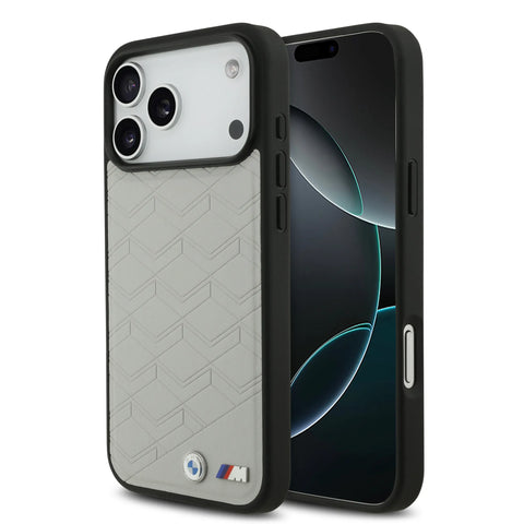 BMW, MagSafe PU Seat-Shaped Leather Case with Metal Logos, iPhone 17 Pro Max