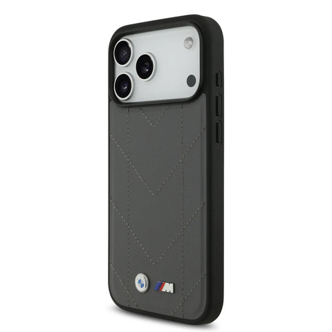 BMW, MagSafe PU Quilted Leather Case with Metal Logos, iPhone 17 Pro Max