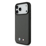 BMW, MagSafe PU Quilted Leather Case with Metal Logos, iPhone 17 Pro Max