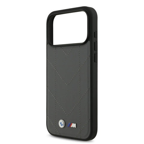 BMW, MagSafe PU Quilted Leather Case with Metal Logos, iPhone 17 Pro Max