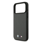 BMW, MagSafe PU Quilted Leather Case with Metal Logos, iPhone 17 Pro Max