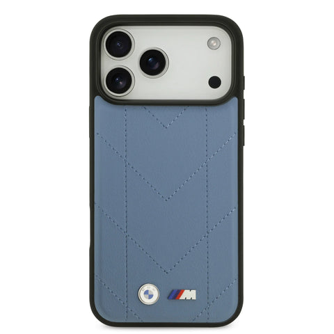 BMW, MagSafe PU Quilted Leather Case with Metal Logos, iPhone 17 Pro Max