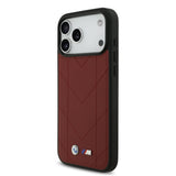 BMW, MagSafe PU Quilted Leather Case with Metal Logos, iPhone 17 Pro Max