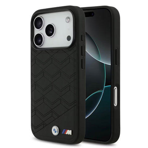BMW, MagSafe PU Seat-Shaped Leather Case with Metal Logos, iPhone 17 Pro Max