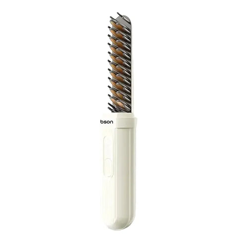 BSON 2-in-1 Hair Comb & Straightener/Curling Iron - Cordless & Adjustable Heat