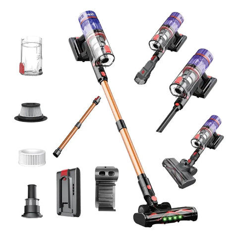 BSON Cordless Vacuum Cleaner - 35KPA Suction, Tangle-Free Roller Brush