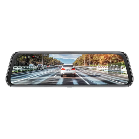 BSON Full Vision Smart Mirror - 2K Front, 1080P Rear Camera & Night Vision