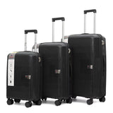 American Luggage ABS Trolley Hard Luggage Set of 3 (20,24,28 Inch) - Black