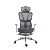 Black Bull Ergonomic Mesh Gaming & Office Chair with Footrest - White & Gray