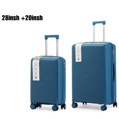 American Luggage ABS Trolley Hard Luggage Set of 2 (20-28 Inch) - Blue