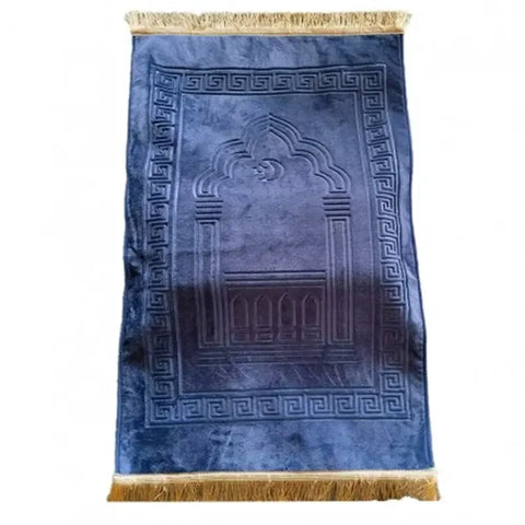 Blue 70×110 CM 8CM Memory Foam Prayer Rug, Soft Non-Slip Polyester Prayer Mat with Knee Support, Washable Muslim Prayer Mat for Home, Mosque & Travel