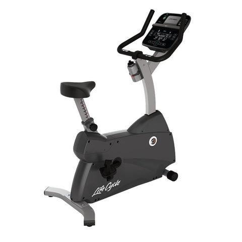 Life Fitness C1 Upright Bike Go Console Home Exercise Bike Compact Cardio Machine