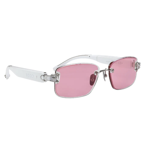 Chamelo Aura Touch Prismatic Smart Sunglasses with Color-Changing Lenses - Calm Mirror / White Frame