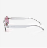 Chamelo Aura Touch Prismatic Smart Sunglasses with Color-Changing Lenses - Calm Mirror / White Frame