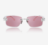 Chamelo Aura Touch Prismatic Smart Sunglasses with Color-Changing Lenses - Calm Mirror / White Frame