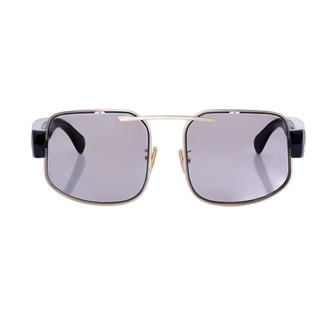 Chamelo Dragon Slider HVL Smart Sunglasses with Polarized Adjustable Tint Lenses - Smoke Glossy Mirror / Black Gold Frame