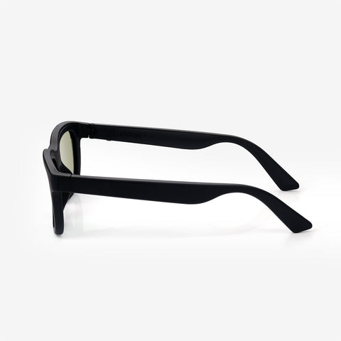 Chamelo Dusk Classic Button/App Alpha Smart Sunglasses with Adjustable Tint & Audio - Smoke Mirror / Matte Black Frame