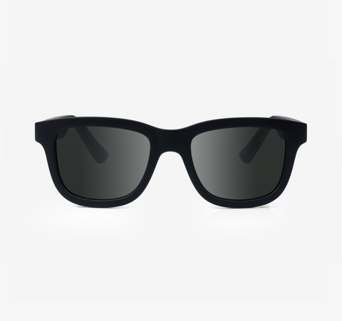 Chamelo Dusk Classic Button/App Alpha Smart Sunglasses with Adjustable Tint & Audio - Smoke Mirror / Matte Black Frame