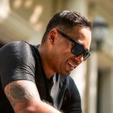 Chamelo Prime Slider HVL Smart Sunglasses with Dual Tint Adjustment & Partial Polarization - Smoke Mirror / Matte Black Frame