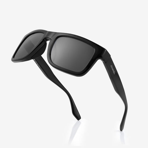 Chamelo Prime Slider HVL Smart Sunglasses with Dual Tint Adjustment & Partial Polarization - Smoke Mirror / Matte Black Frame