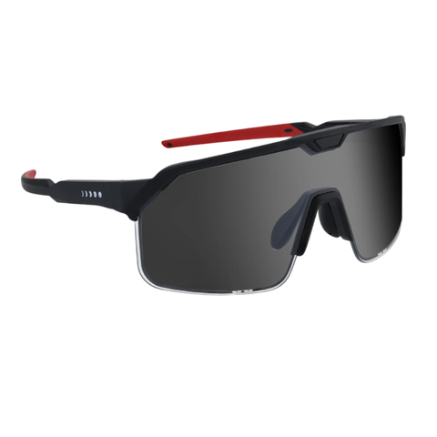 Chamelo Shield Slider/Automatic HVL Smart Sports Sunglasses - Smoke Mirror / Matte Black Frame