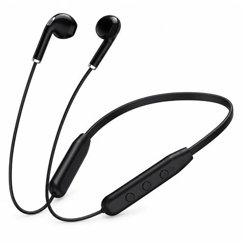 سماعة العنق اللاسلكية Powero+ Beats Lite - أسود