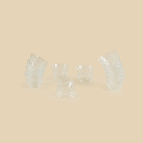 Clear Glass Coffee Cup Set - 6pcs
