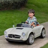 Premium 12V RC Kids Electric Ride-On Retro Car with Parent Remote Control, Music System, LED Lights, Soft Start, USB/AUX, Rechargeable Battery, 30Kg Load Capacity for Ages 3–8