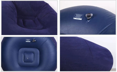 XL Single Size Inflatable Flocked Lounge Sofa Chair – 110 × 110 × 85 cm