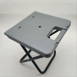 Portable Folding Stool with Durable Plastic Seat, Strong Metal X-Frame, Integrated Carry Handle and Compact Flat-Folding Design