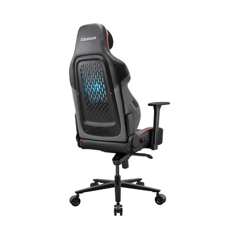 Cougar Chair NXSYS Aero, Adjustable 3D armrest, Breathable PVC leather, 200mm ARGB Fan - Black / Orange