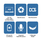 HP 250 G10 - 15.6" HD / Celeron / 4GB / 256GB (NVMe M.2 SSD) / DOS (Without OS) / 1YW / Dark Ash Silver - Laptop