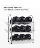 3-Tier Stainless Steel Dish Draining Rack with Mug Holder & Cutlery Drainer