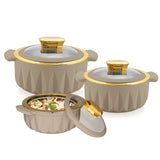 Daewoo Thermoware Casserole Set – 3 Pieces (3.2L, 2.4L, 1.8L)
