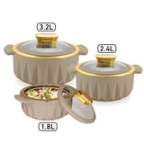 Daewoo Thermoware Casserole Set – 3 Pieces (3.2L, 2.4L, 1.8L)