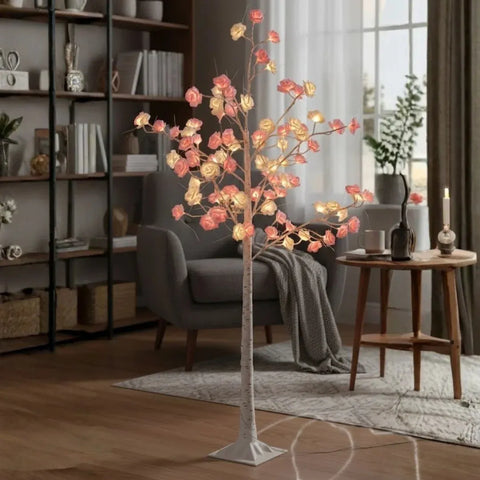 Decorative LED Blossom Flower Tree Lamp with Warm Ambient Lighting & Stable Floor Base - 130 CM