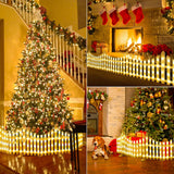 Decorative LED Fence Lights with Multiple Lighting Modes & Easy Clip-On Installation - Set of 8, Warm White - 280 × 28.5 CM