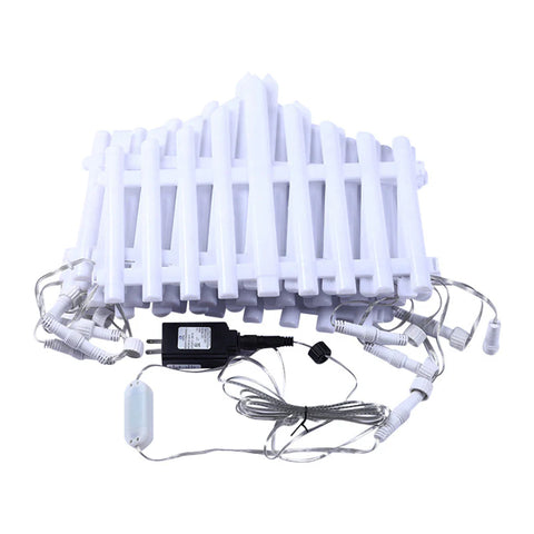 Decorative LED Fence Lights with Multiple Lighting Modes & Easy Clip-On Installation - Set of 8, Warm White - 280 × 28.5 CM