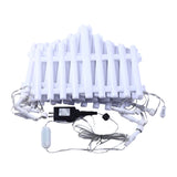 Decorative LED Fence Lights with Multiple Lighting Modes & Easy Clip-On Installation - Set of 8, Warm White - 280 × 28.5 CM