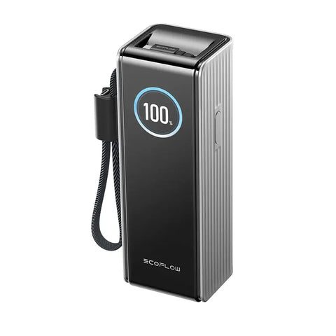 EcoFlow RAPID Power Bank (25,000mAh, 170W, 100W Built-In and Retractable Cables) - Silver