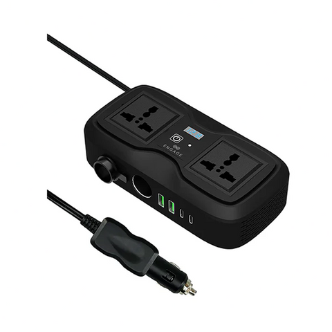 Engage, Portable Car Inverter with Dual AC Sockets and 4 Ports (200W)