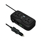 Engage, Portable Car Inverter with Dual AC Sockets and 4 Ports (200W)
